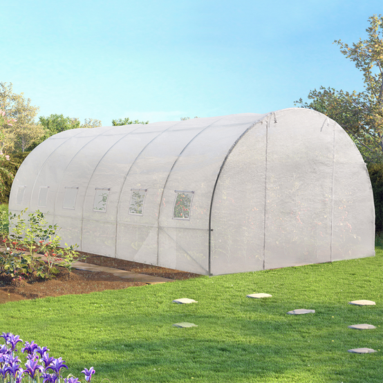 Serre tunnel de jardin 18M² blanche gamme maraîchère CRIMÉE 6x3 M - Image 3