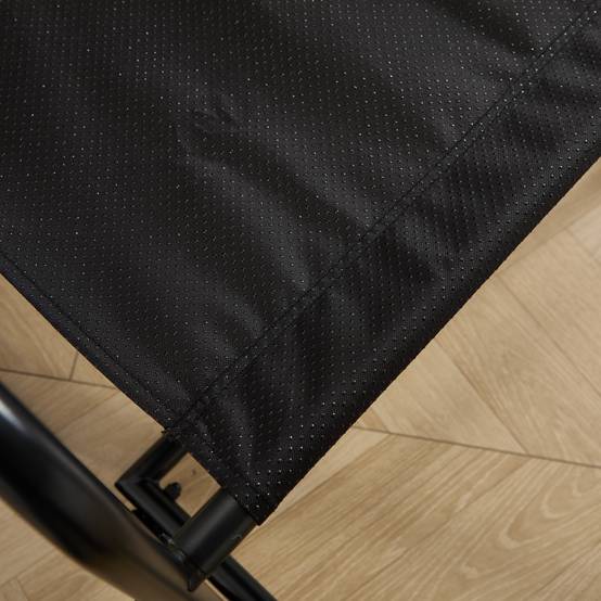 Fauteuil à bascule confortable avec rembourrage épais, idéal pour le salon, la chambre, le jardin et la terrasse. Structure noire, coussin gris. - Image 9