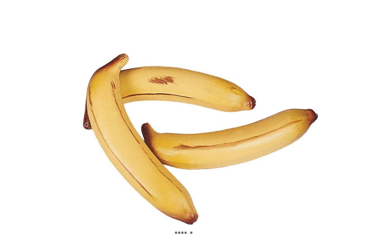Artificielles - Banane artificielle grande taille X 3 en Plastique soufflé L 190x35 mm - Image 2