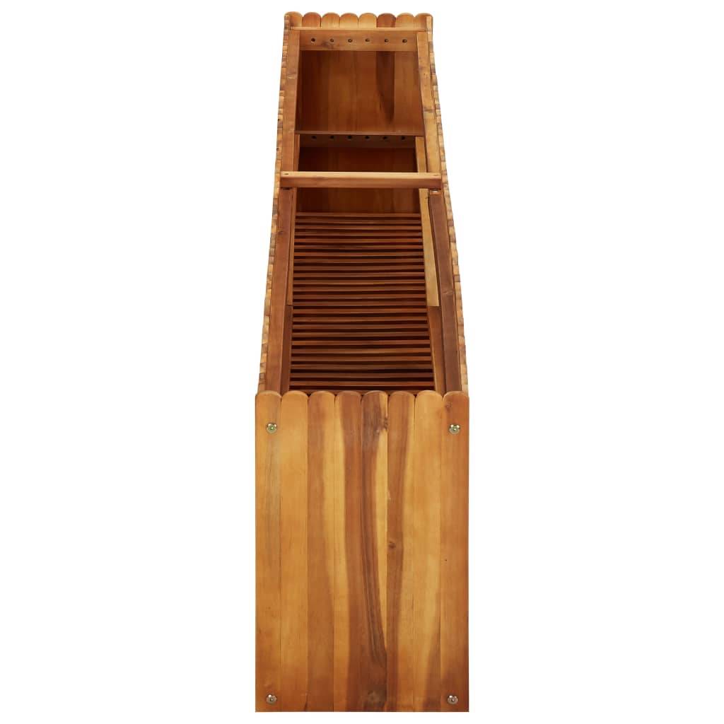 Helloshop26 - Jardinière lit surélevé plantes fleurs jardin 200 x 30 x 50 cm bois massif d'acacia - Image 3