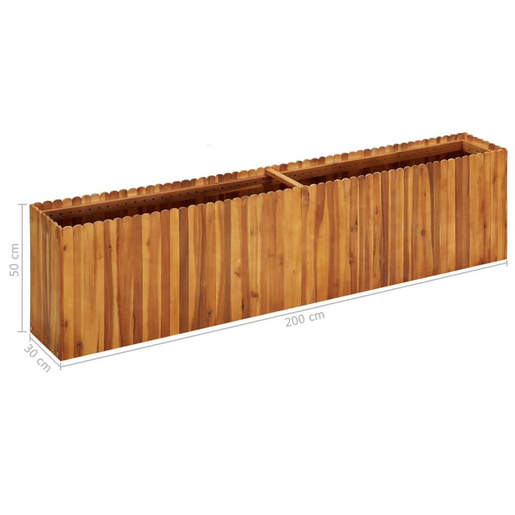 Helloshop26 - Jardinière lit surélevé plantes fleurs jardin 200 x 30 x 50 cm bois massif d'acacia - Image 6