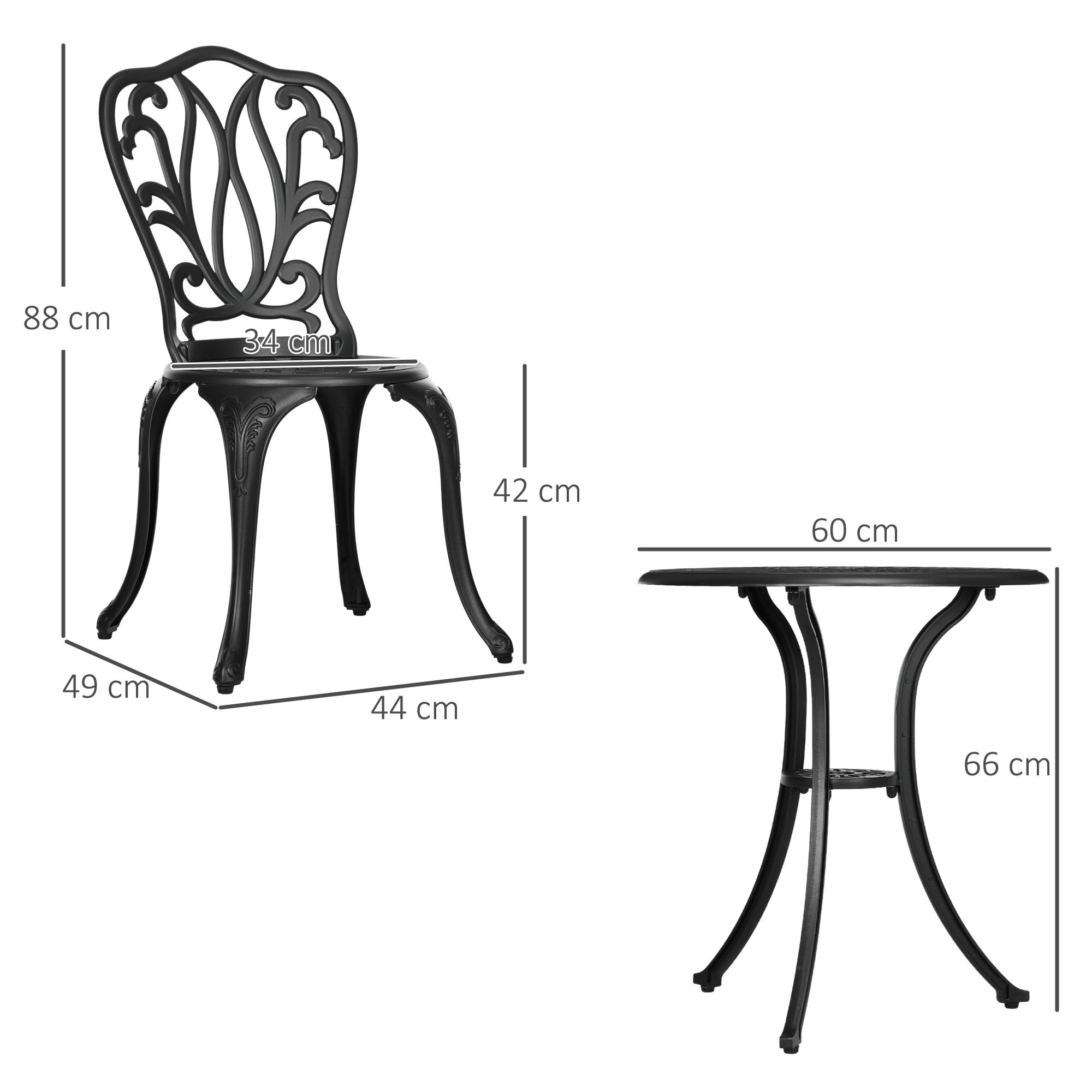 Ensemble jardin 3 pcs, 2 chaises et table verre trou parasol aluminium noir - Image 5