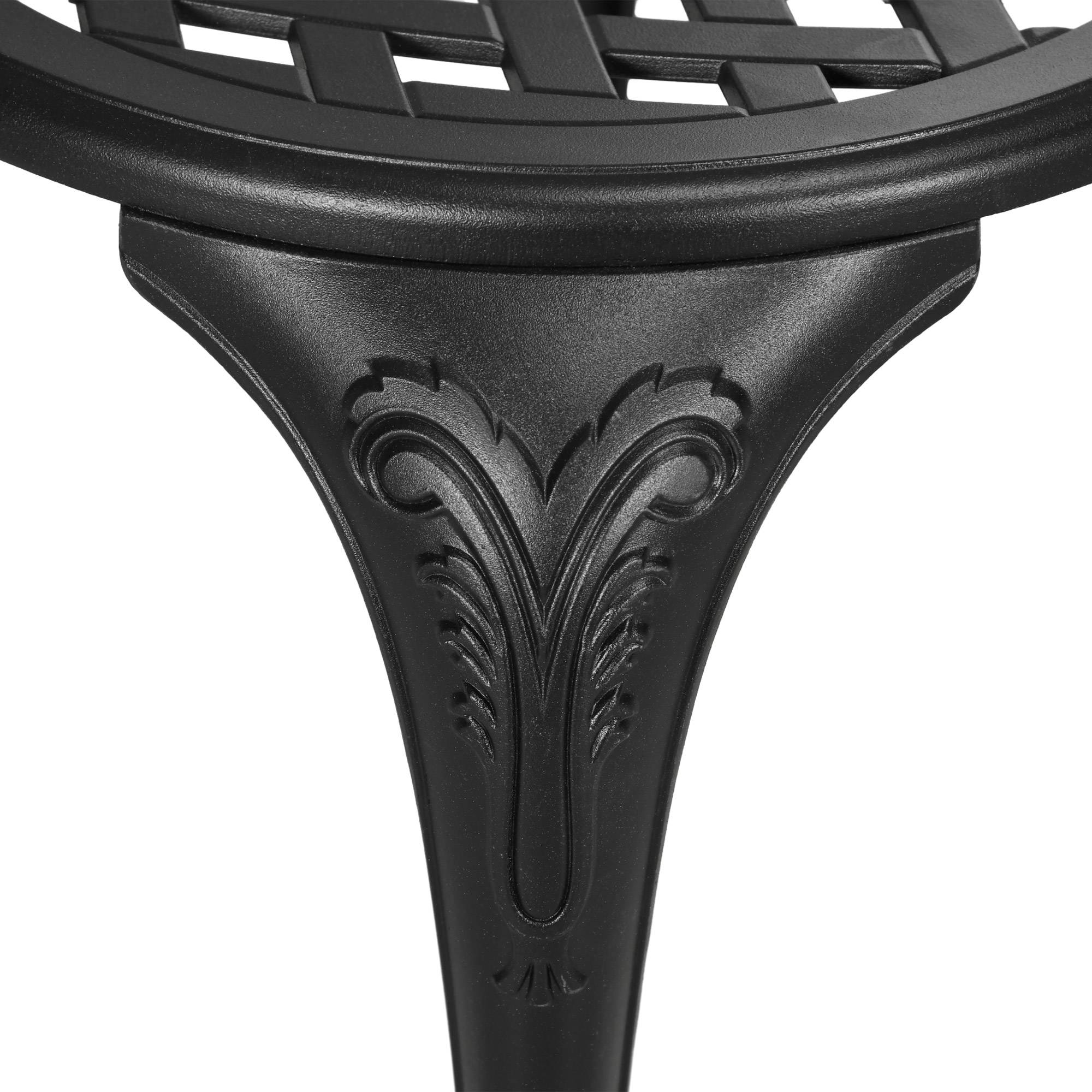 Ensemble jardin 3 pcs, 2 chaises et table verre trou parasol aluminium noir - Image 10