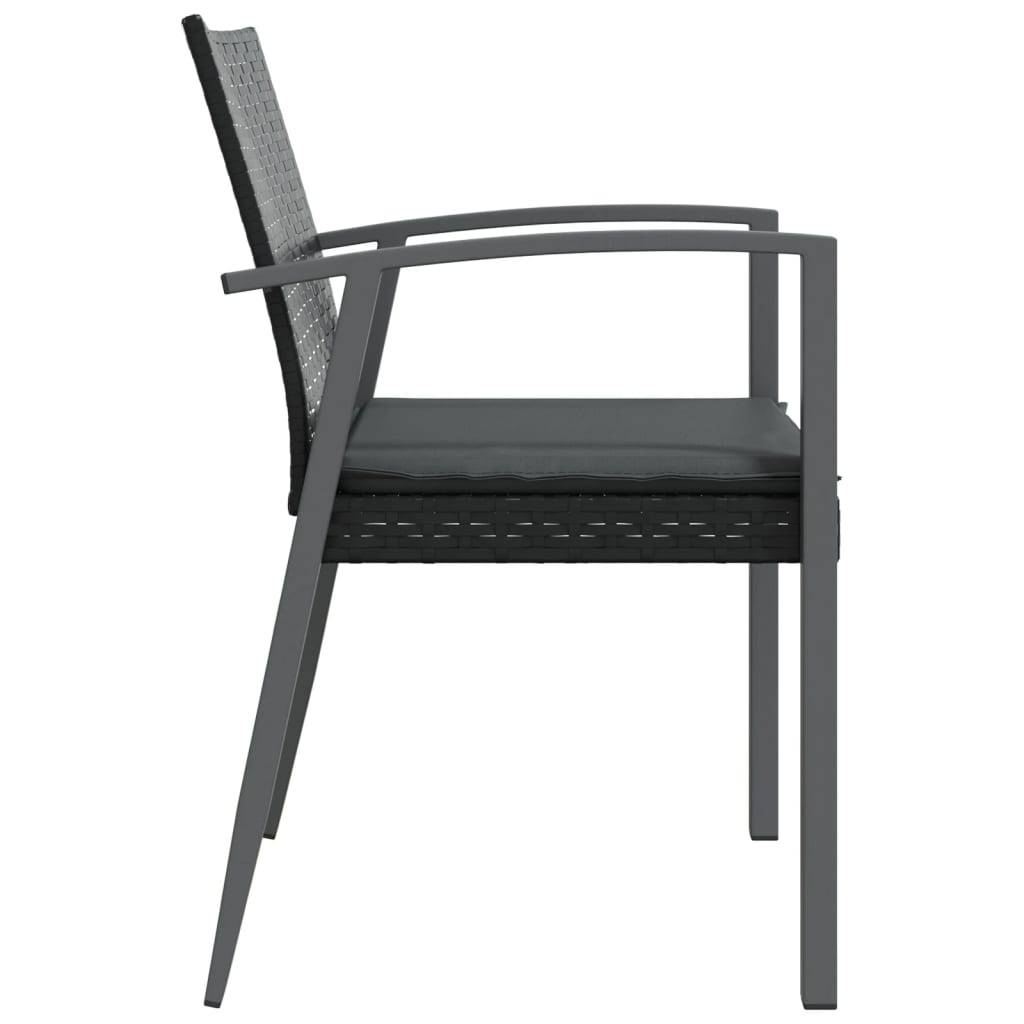 PANGIVO - Chaises de jardin rotin noir avec coussins 56,5 x 57 x 83 cm - PANGIVO - Image 5