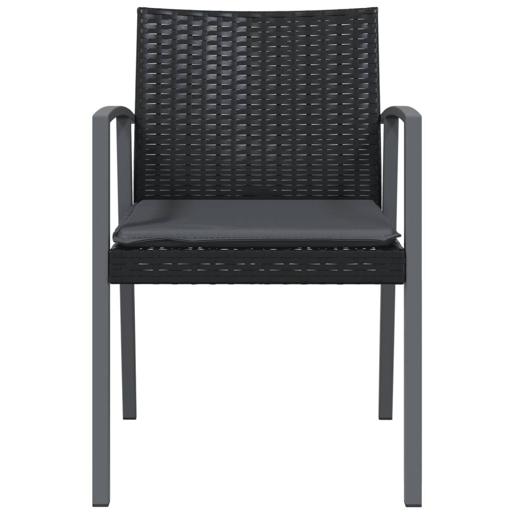 PANGIVO - Chaises de jardin rotin noir avec coussins 56,5 x 57 x 83 cm - PANGIVO - Image 4