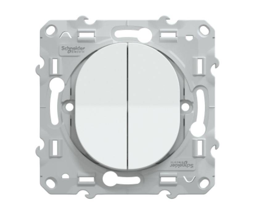 Schneider Electric - Mécanisme double poussoir OVALIS blanc 10 AX - SCHNEIDER ELECTRIC - S320216 - Image 3