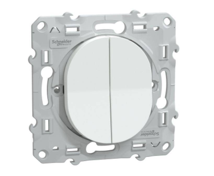 Schneider Electric - Mécanisme double poussoir OVALIS blanc 10 AX - SCHNEIDER ELECTRIC - S320216