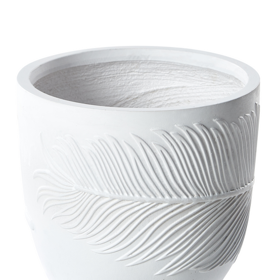 Cache-pot d'extérieur Fibre d'argile Blanc cassé FTERO - Beliani - Image 3