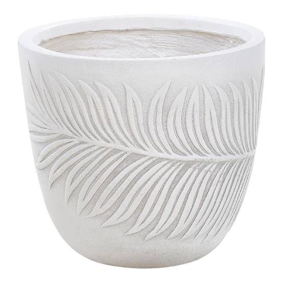 Cache-pot d'extérieur Fibre d'argile Blanc cassé FTERO - Beliani - Image 1