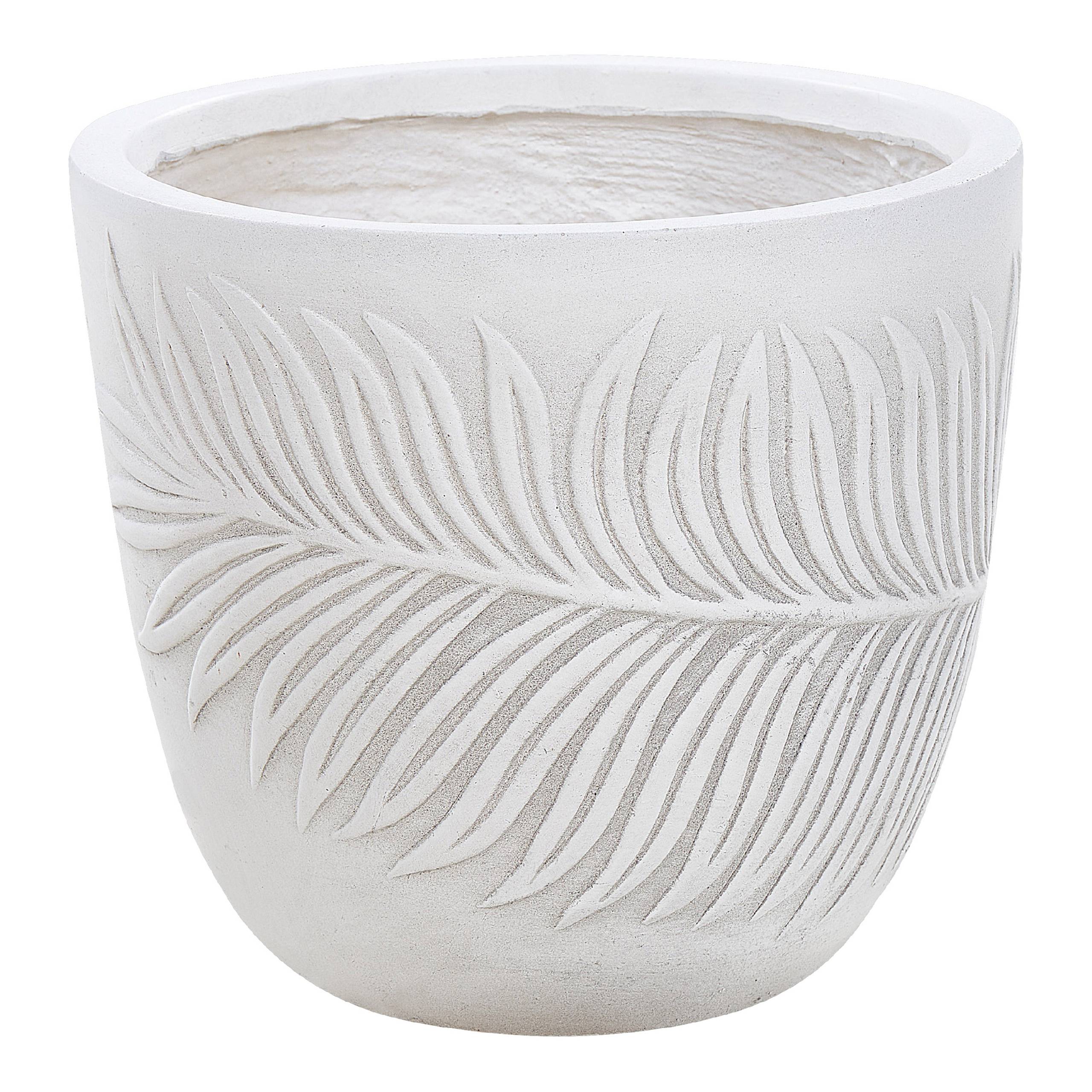 Cache-pot d'extérieur Fibre d'argile Blanc cassé FTERO - Beliani - Image 1