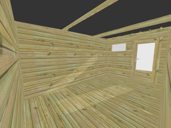 ABRI DE JARDIN bois autoclave 27mm - 4,64x4,34m / 20m2 - Bac acier - Plancher bois - Image 5