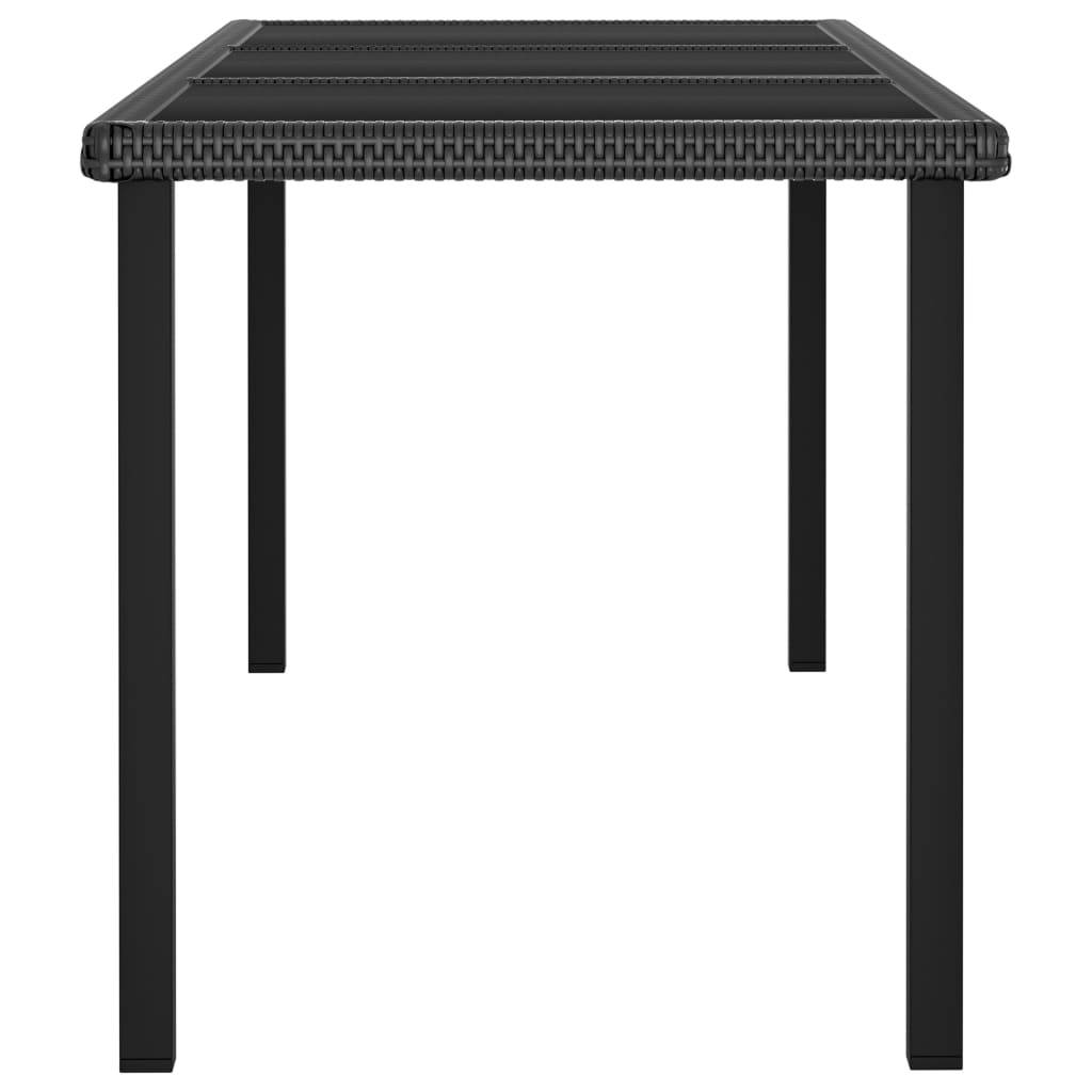 Maison Chic - Table à dîner de jardin - Table d'extérieur - Table de jardin Noir 180x70x73 cm Résine tressée - Image 3