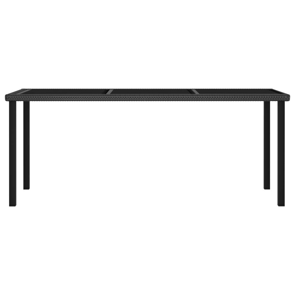 Maison Chic - Table à dîner de jardin - Table d'extérieur - Table de jardin Noir 180x70x73 cm Résine tressée - Image 1