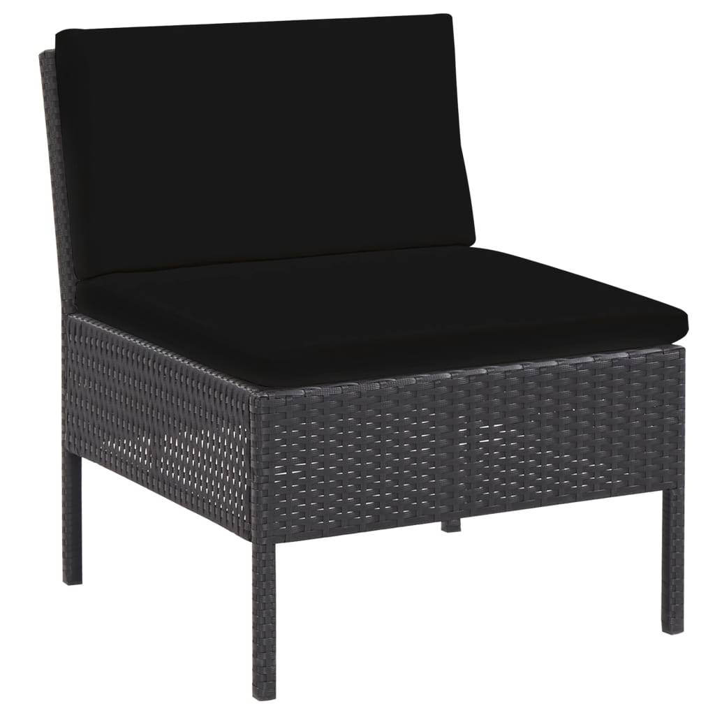 Vidaxl - Salon de jardin 6 pcs avec coussins résine tressée noir vidaXL 48937 - Image 7