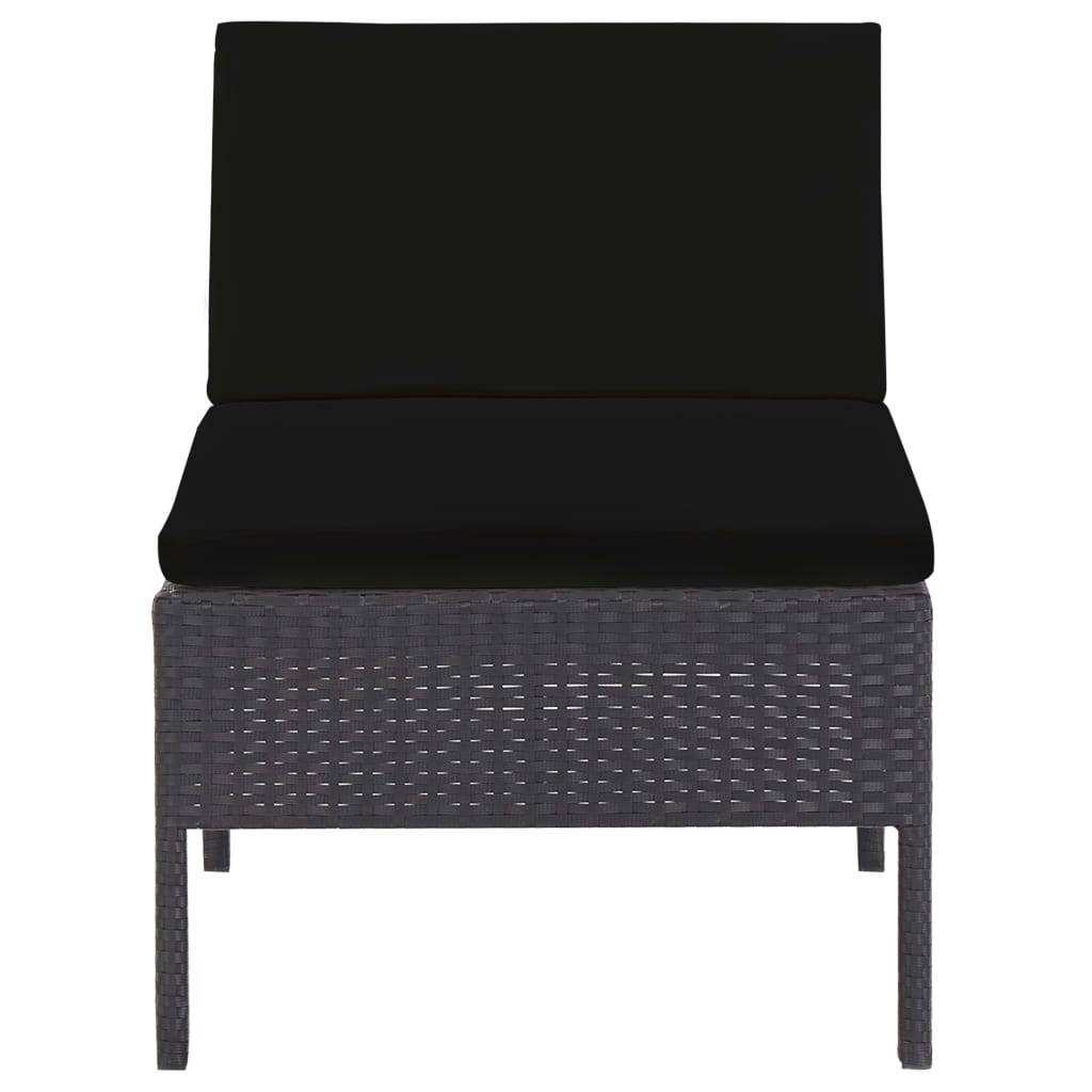 Vidaxl - Salon de jardin 6 pcs avec coussins résine tressée noir vidaXL 48937 - Image 8
