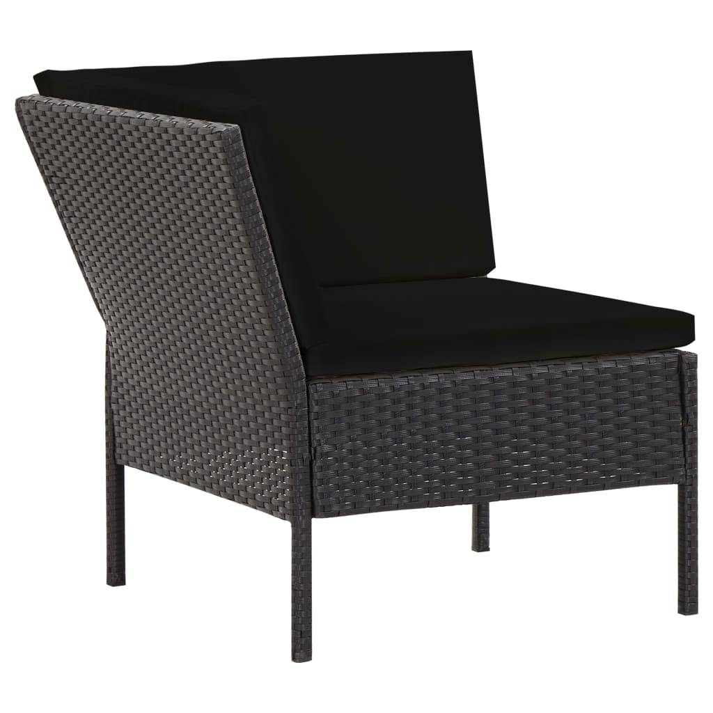 Vidaxl - Salon de jardin 6 pcs avec coussins résine tressée noir vidaXL 48937 - Image 9