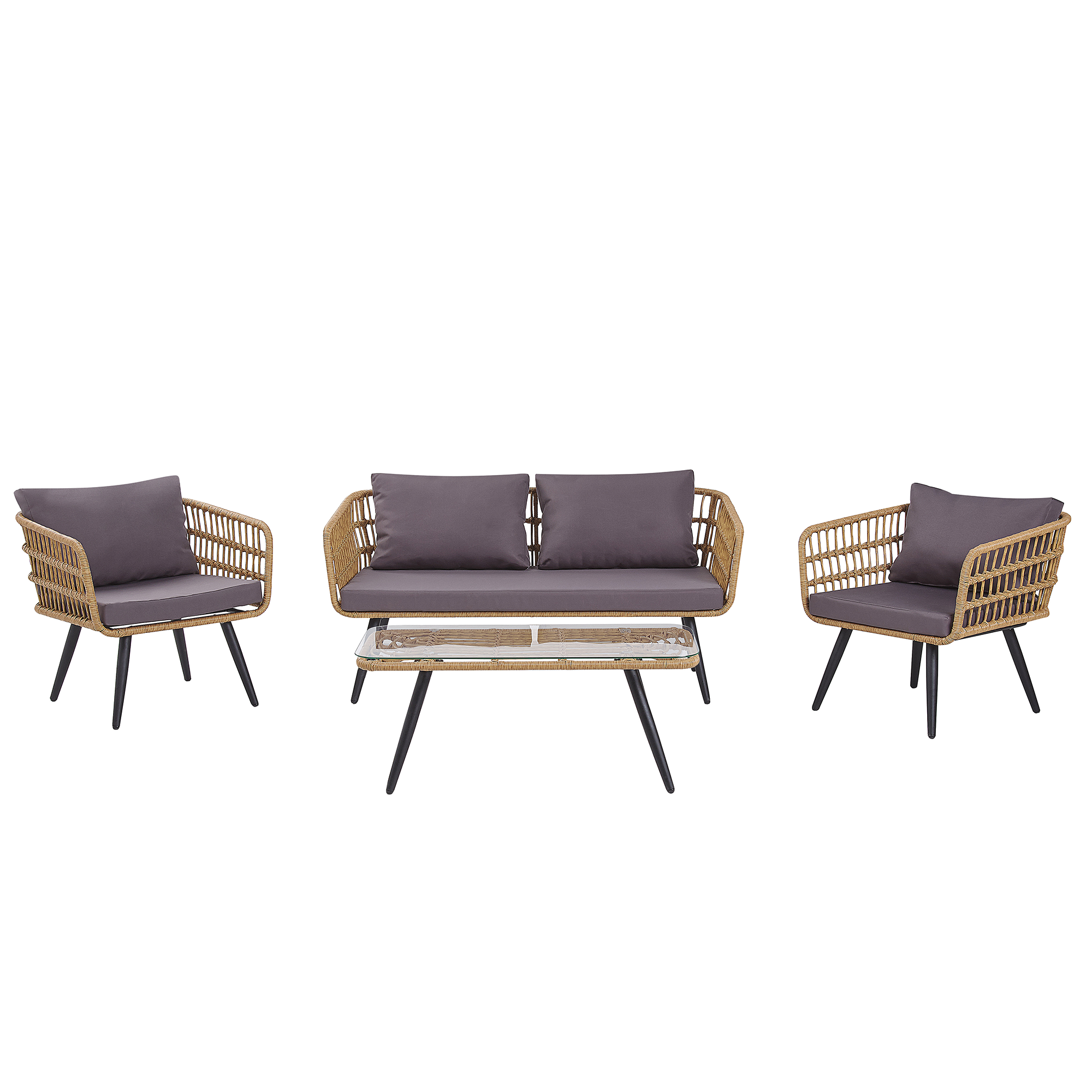 Beliani - Set de jardin, 4 Personnes Polyrotin Beige FOBELLO - Beliani - Image 1
