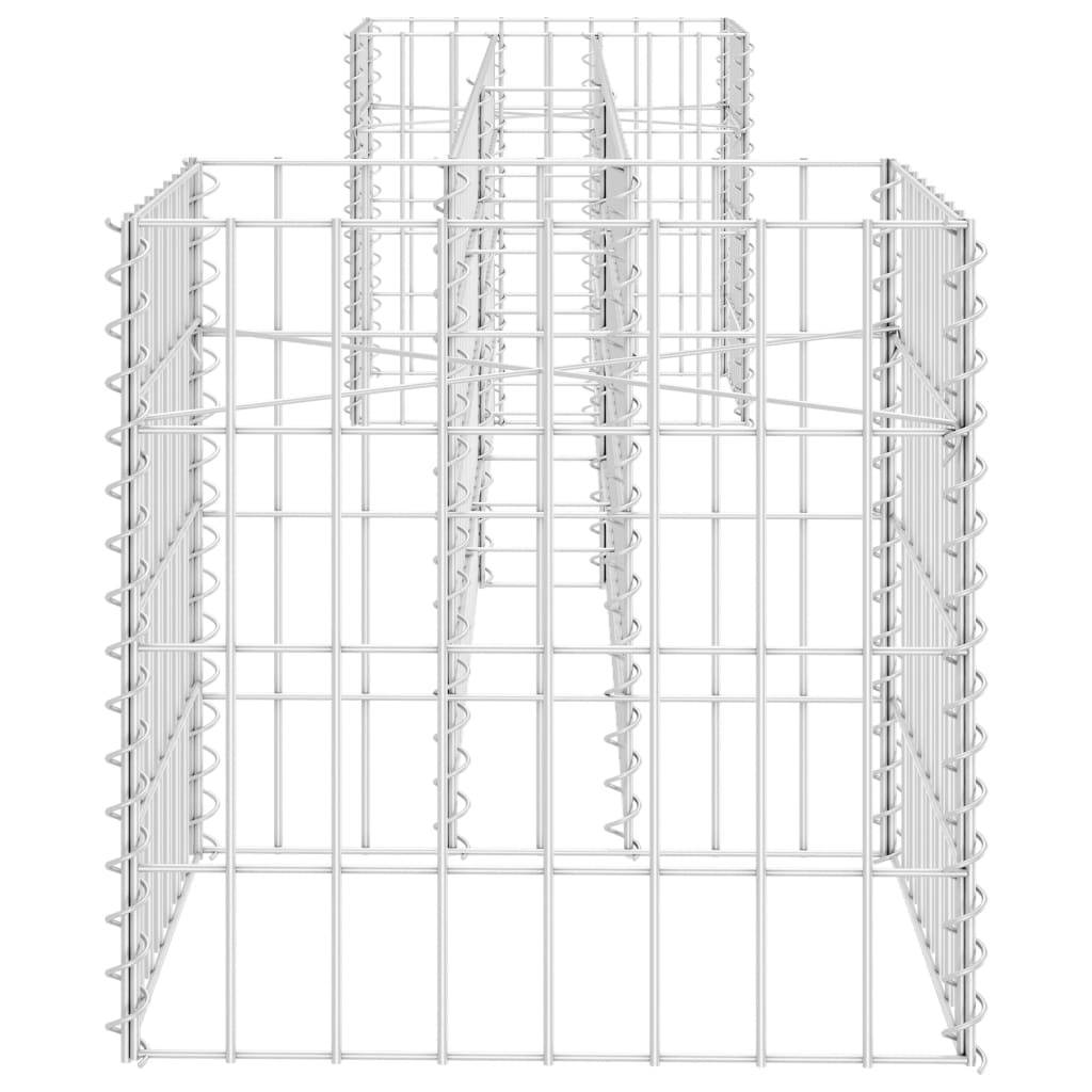 Helloshop26 - Jardinière à gabion en h panier de gabion parterre surélevé de fleurs plantes jardin terrasse extérieur fil d'acier 260 cm - Image 2
