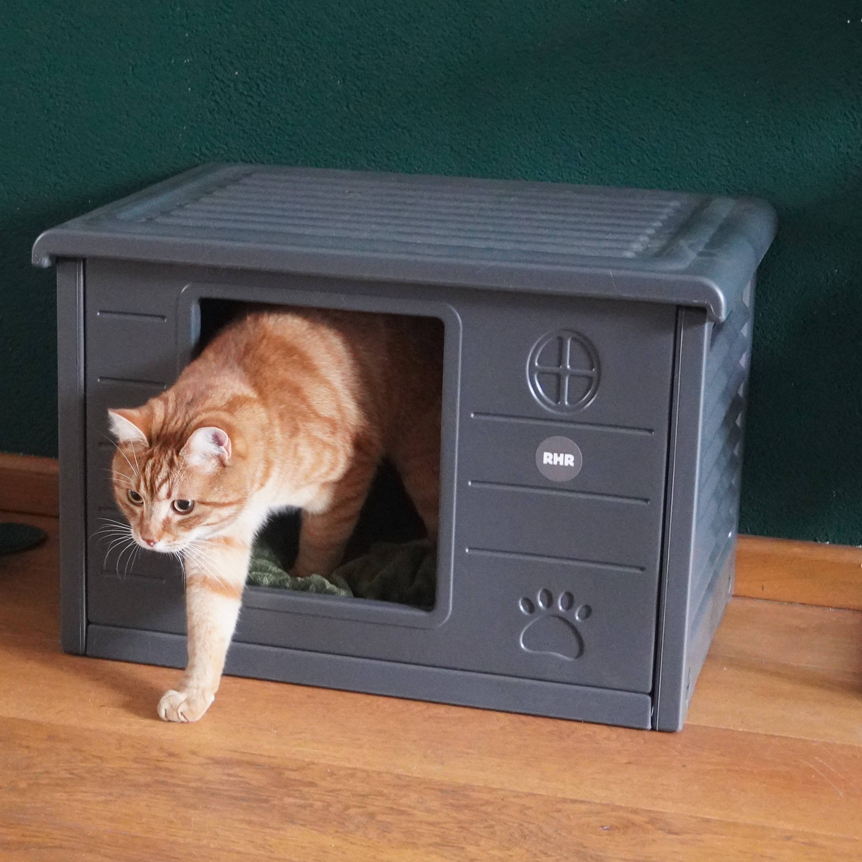 Rhr Concepts Bv - Maisonnette pour chat Villa de Luxe pour extérieur et intérieur (Gris Foncé) - RHR Concepts BV - Image 2