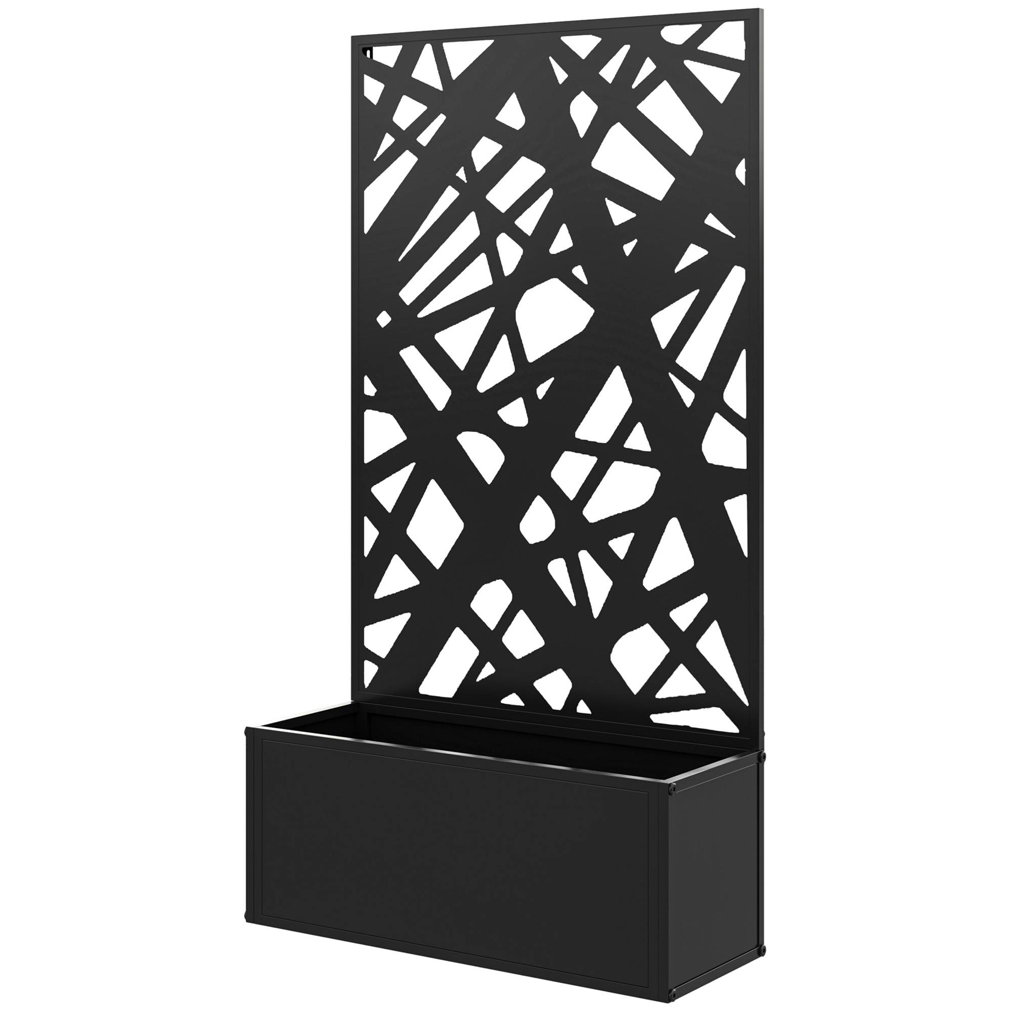 Jardinière avec brise-vue paravent treillis pour Plante Grimpante, bac à Fleurs - dim. 61L x 23l x 113H cm - Image 2