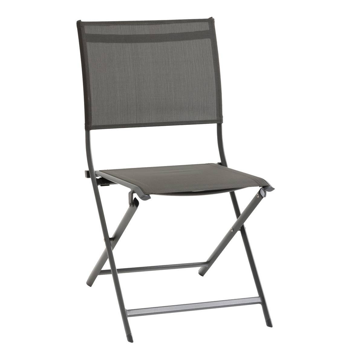 Hesperide - Lot de 4 chaises de jardin pliantes "Axant" anthracite & graphite en aluminium traité époxy Hespéride - Image 1