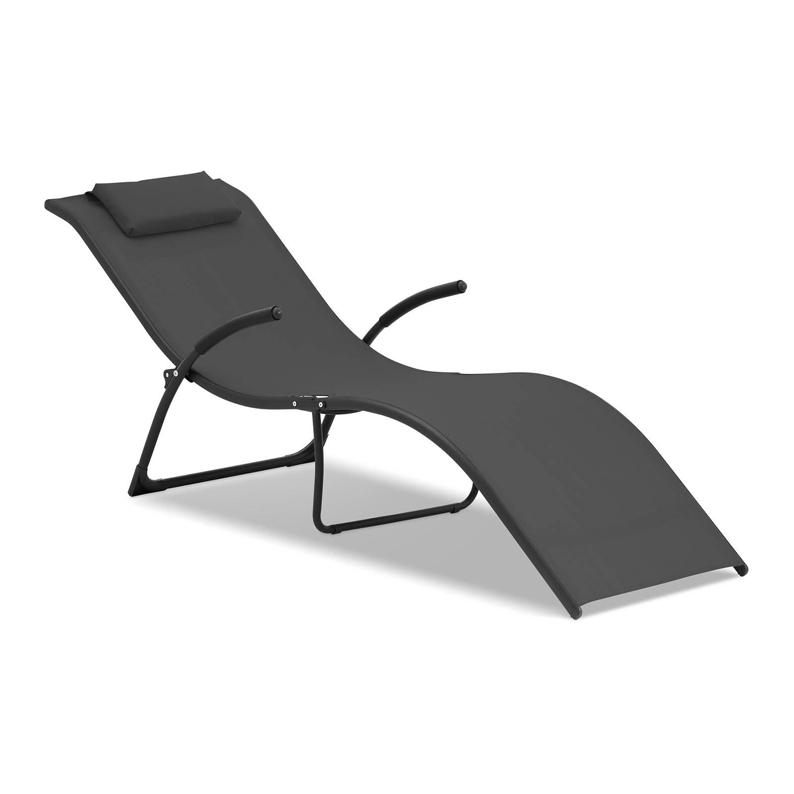 Helloshop26 - Bain de soleil ondulée structure en acier noir - Image 1