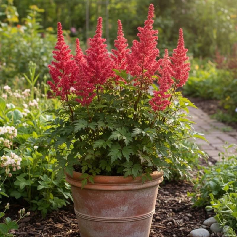 Astilbe d'Arends Gertrud Brix à fleurs Rouge/ - feuillage Caduc - Godet - 5/20 cm - Image 1