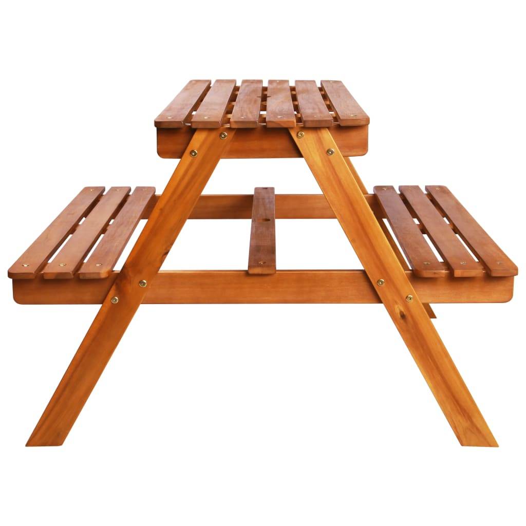 Vidaxl - Table à pique-nique et parasol enfants 79x90x60cm Acacia solide vidaXL 43990 - Image 6
