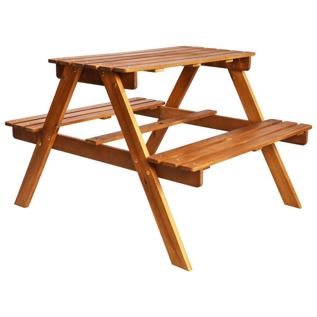 Vidaxl - Table à pique-nique et parasol enfants 79x90x60cm Acacia solide vidaXL 43990 - Image 5