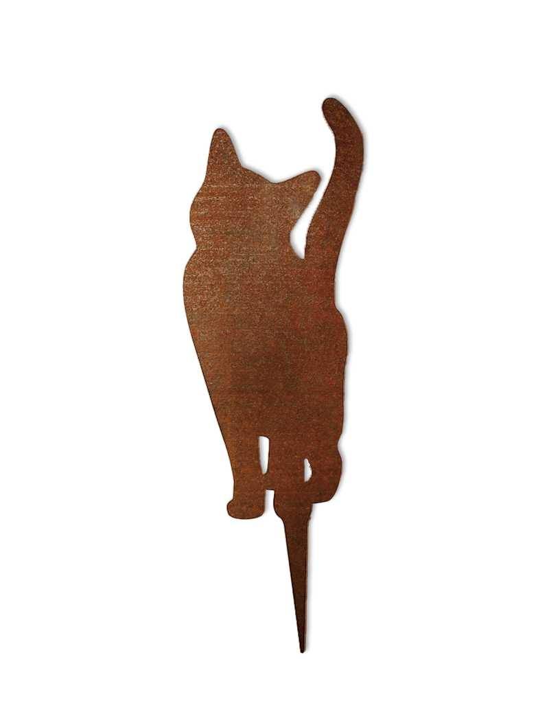 Chat Debout Métal Acier Corten Brut 38cm - madecoupesurmesure - Image 2
