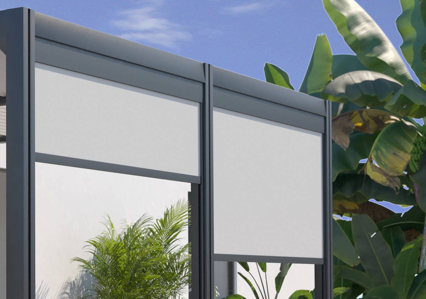 Couleurs du monde - Store brise-vue frontal 2m pour pergola bioclimatique  - Couleurs du Monde