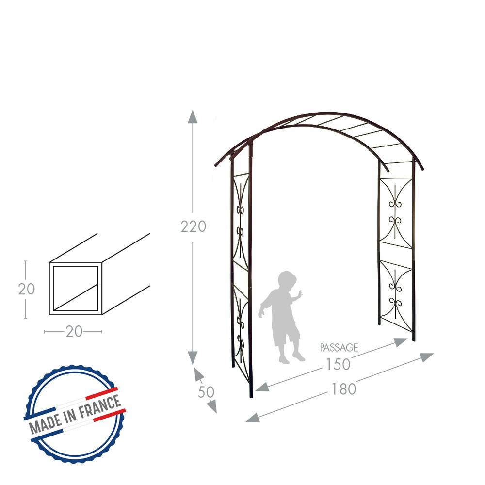 Louis Moulin - Arche tube CAR20 pont fer vieilli - 180x50x220 cm - Acier époxy Louis Moulin - Image 2