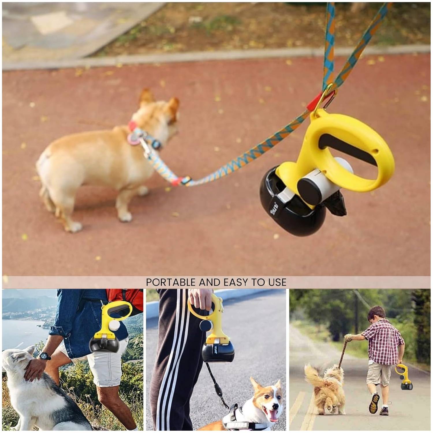 Pooper scooper hygiénique pour chiens jaune et noir pratique - Lytech - Image 5