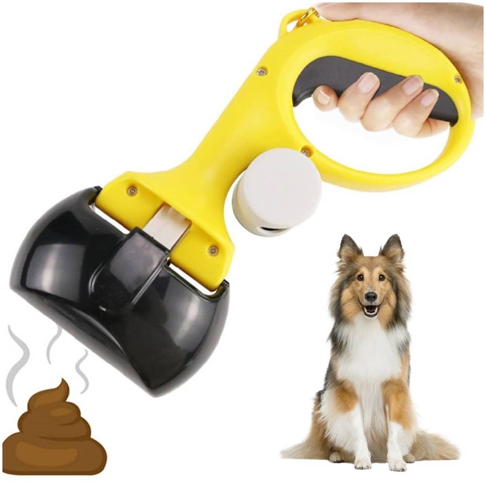 Pooper scooper hygiénique pour chiens jaune et noir pratique - Lytech