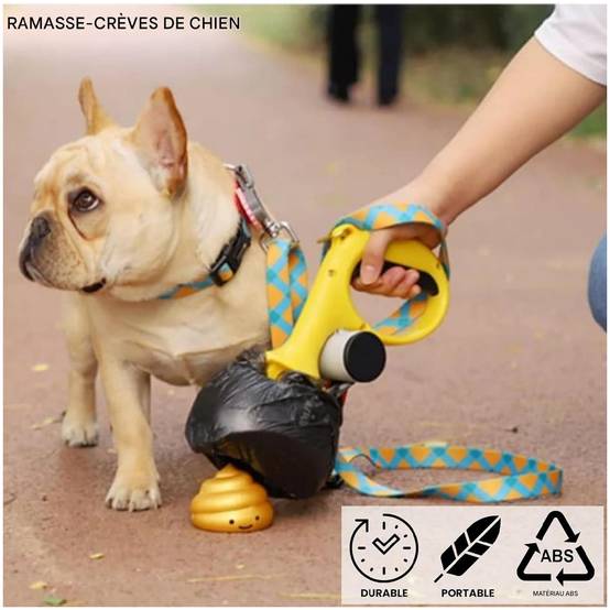 Pooper scooper hygiénique pour chiens jaune et noir pratique - Lytech - Image 2
