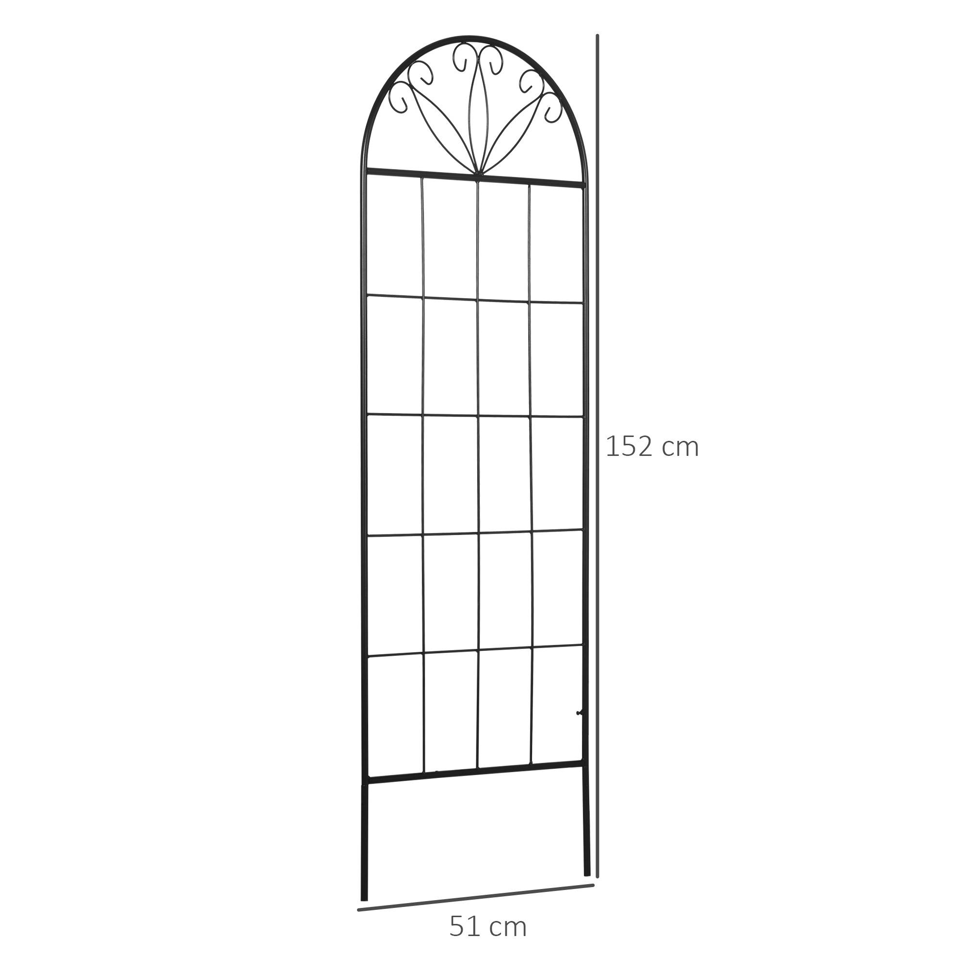 Treillis de jardin métal plantes grimpantes habillage mural décoratif lot de 2 noir - ComfortXL Outdoor Living - Image 5