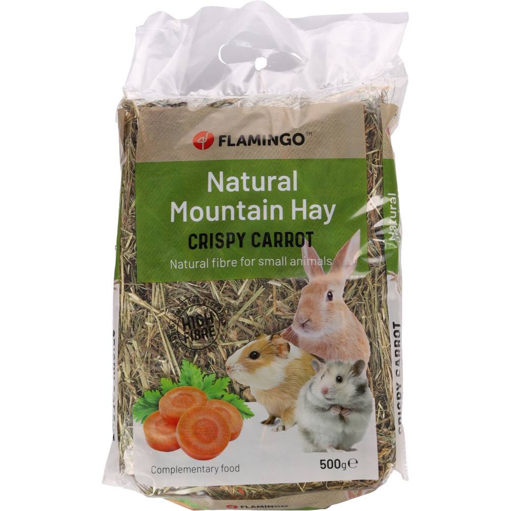 Flamingo - Foin de montagne aux carottes 500 g pour rongeurs