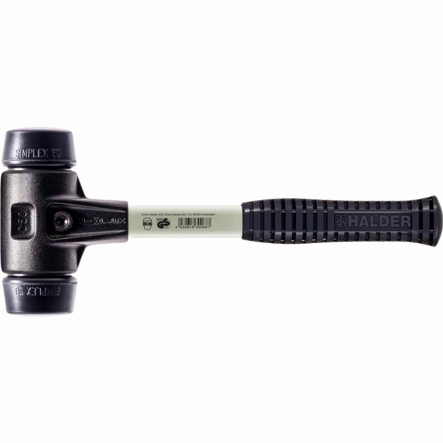 Maillet HALDER SIMPLEX Caoutchouc chargé avec boîtier en fonte malléable renforcée et manche en fibre de verre - D=80 mm - 3702.080