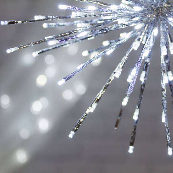 Lotti - Boule lumineuse à branches argentée 60cm 200 LED blanc froid scintillant Lotti - Image 4