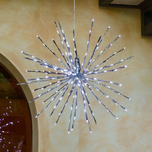 Lotti - Boule lumineuse à branches argentée 60cm 200 LED blanc froid scintillant Lotti - Image 7