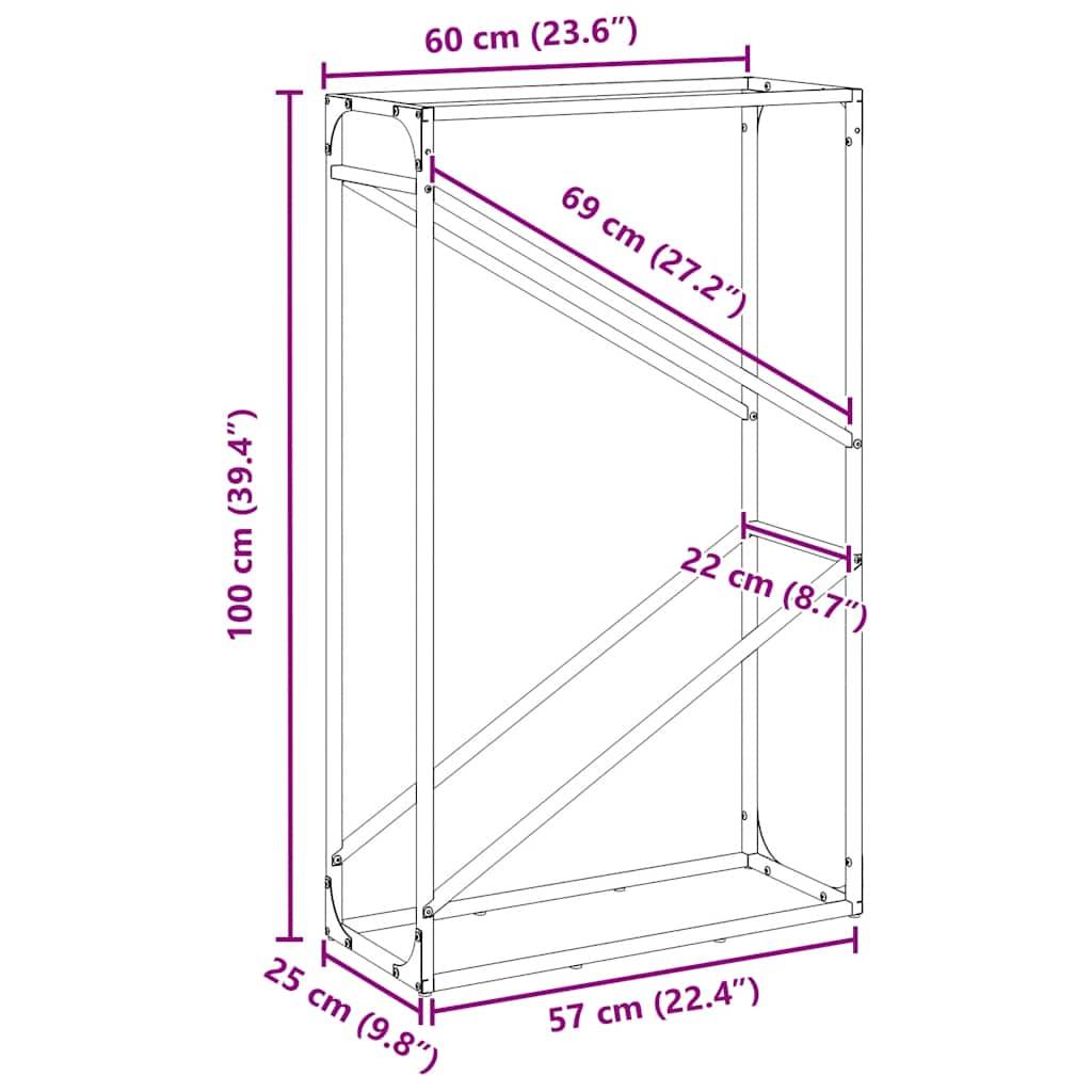 Porte-bûches vertical acier pour cheminée intérieur Anthracite 60x100 cm – ComfortXL Outdoor Living - Image 6