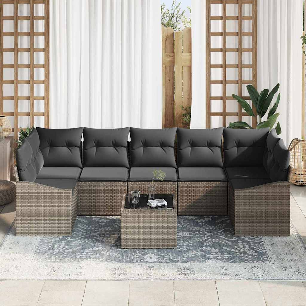 ComfortXL - Canapé Extérieur Spacieux 8 pcs Polyrotin avec Table et Sac Rangement Gris Contemporain – ComfortXL Outdoor Living - Image 3