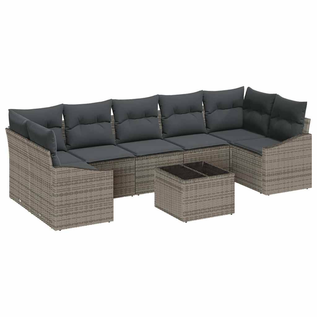 ComfortXL - Canapé Extérieur Spacieux 8 pcs Polyrotin avec Table et Sac Rangement Gris Contemporain – ComfortXL Outdoor Living - Image 2