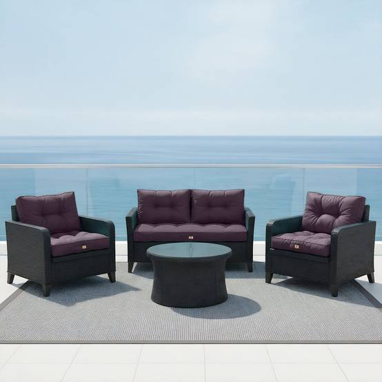Coussins pour salon de jardin capitonné 60x60cm Gris carbone - Déco arts - Image 6