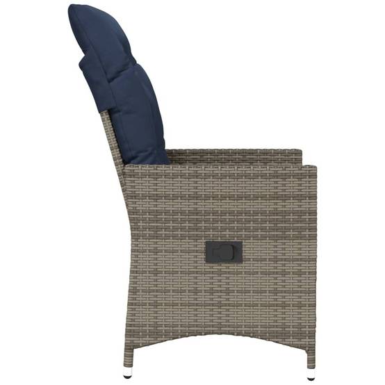 PANGIVO - Chaise de Jardin Inclinable Résine Tressée Grise 56 x 59 x 92 cm, Poids :10.3kg - PANGIVO - Image 5