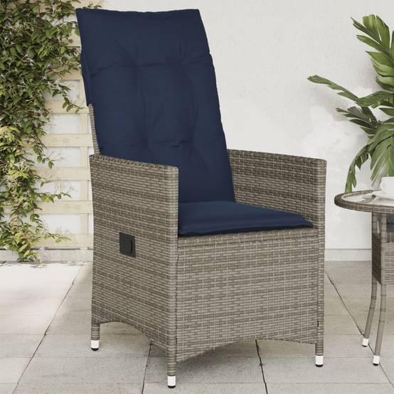 PANGIVO - Chaise de Jardin Inclinable Résine Tressée Grise 56 x 59 x 92 cm, Poids :10.3kg - PANGIVO - Image 1