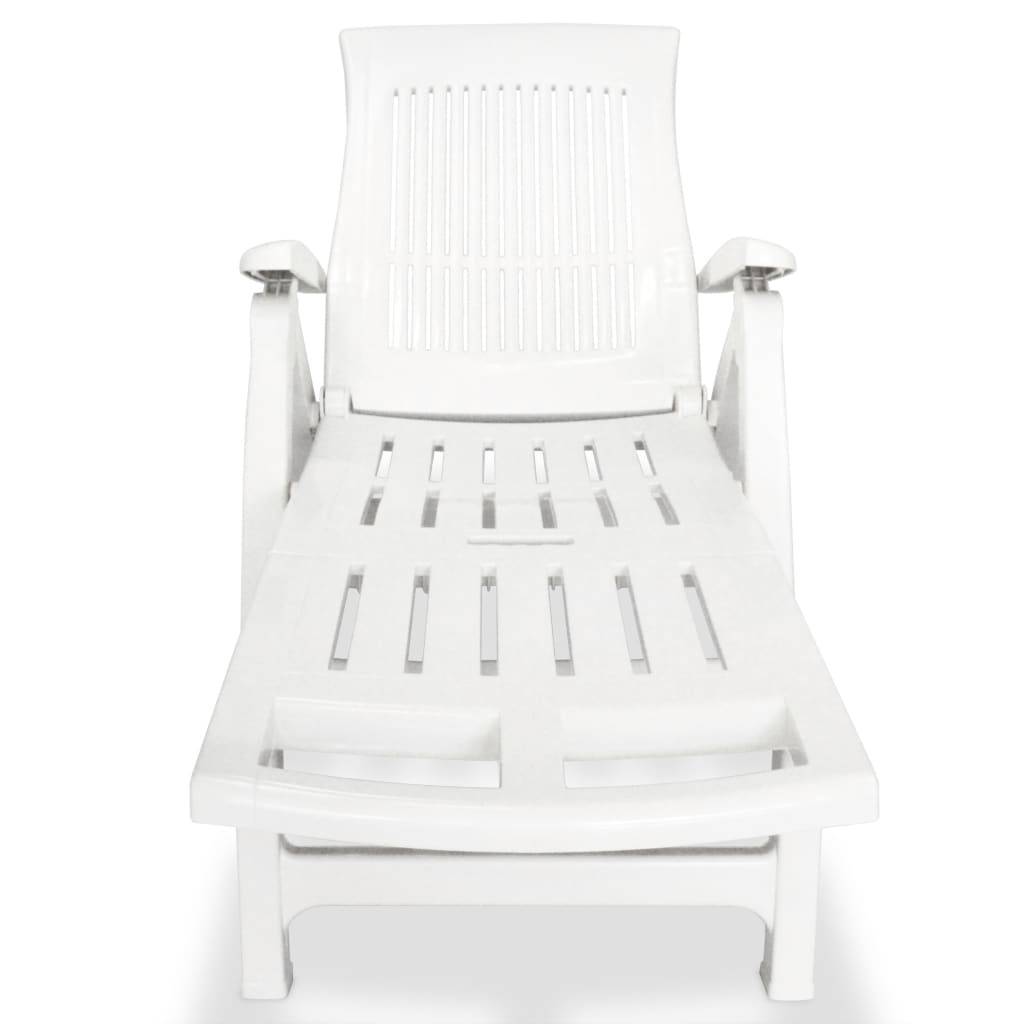 Vidaxl - Chaise longue avec repose-pied Plastique Blanc vidaXL 43586 - Image 9