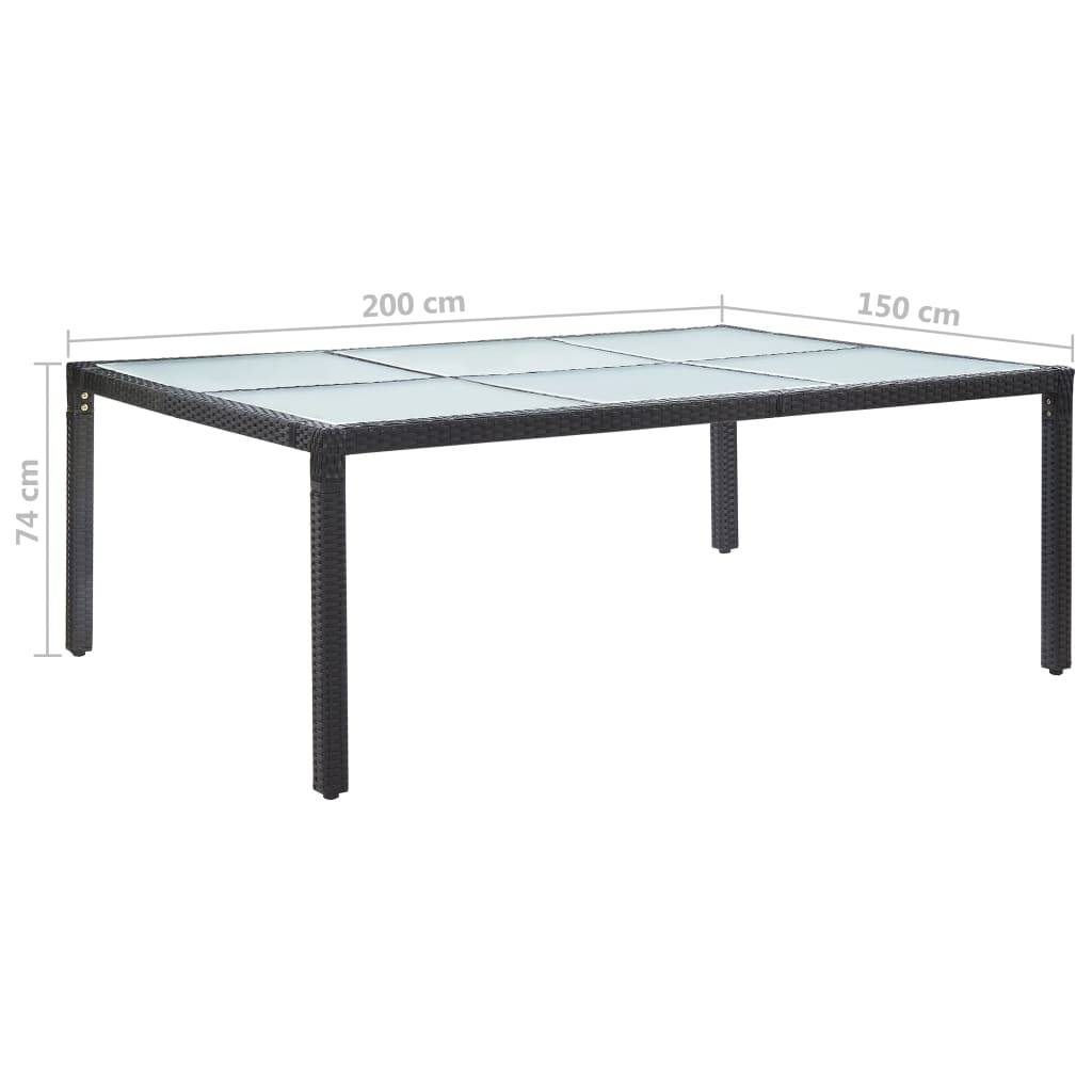 Vidaxl - Table à dîner d'extérieur Noir 200x150x74 cm Résine tressée vidaXL 46129 - Image 3