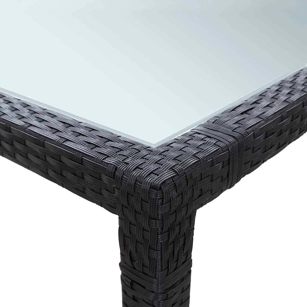 Vidaxl - Table à dîner d'extérieur Noir 200x150x74 cm Résine tressée vidaXL 46129 - Image 4