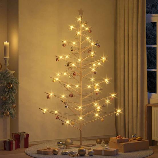 Vidaxl - Arbre de Noël en bois Naturel 210 cm Bois de pin massif vidaXL 42018058 - Image 1